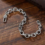 Bracelet Vajra Gravé Homme en Argent S925 - Vignette | Steampunk Store