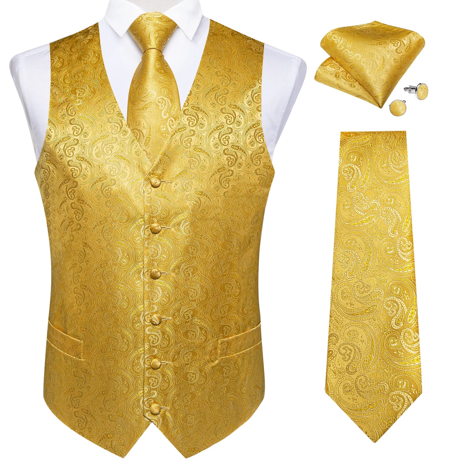 Gilet Paisley Homme - Jacquard Coloré - détail 31