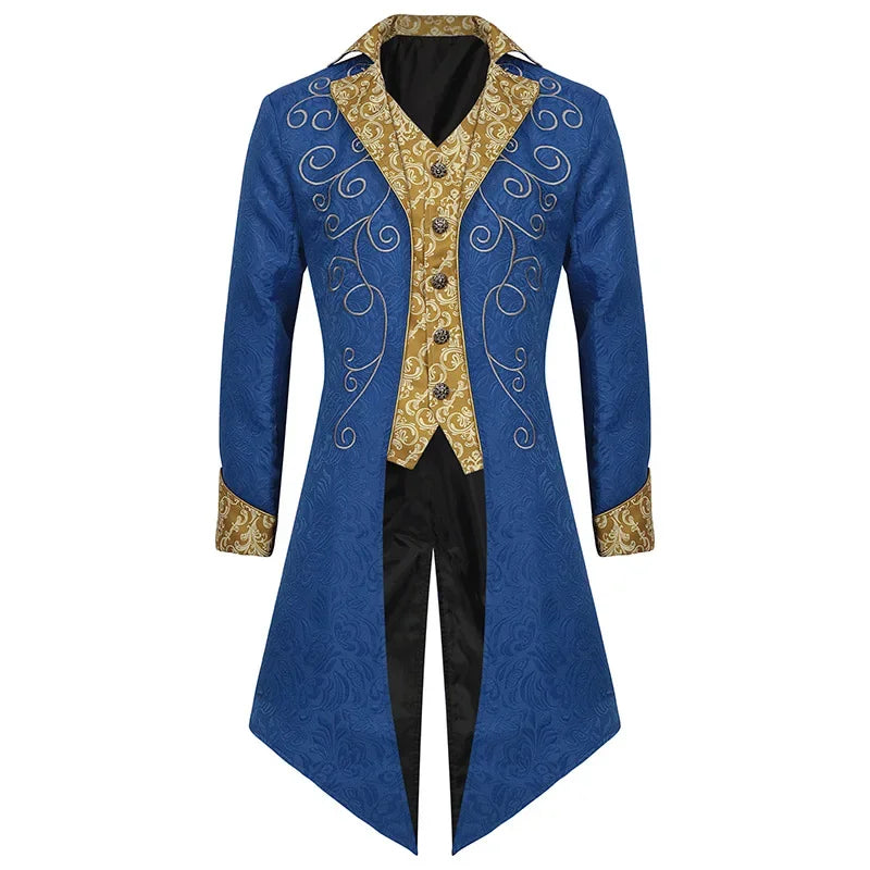 Redingote Bleue Homme - Broderies Or Victoriennes - détail 14