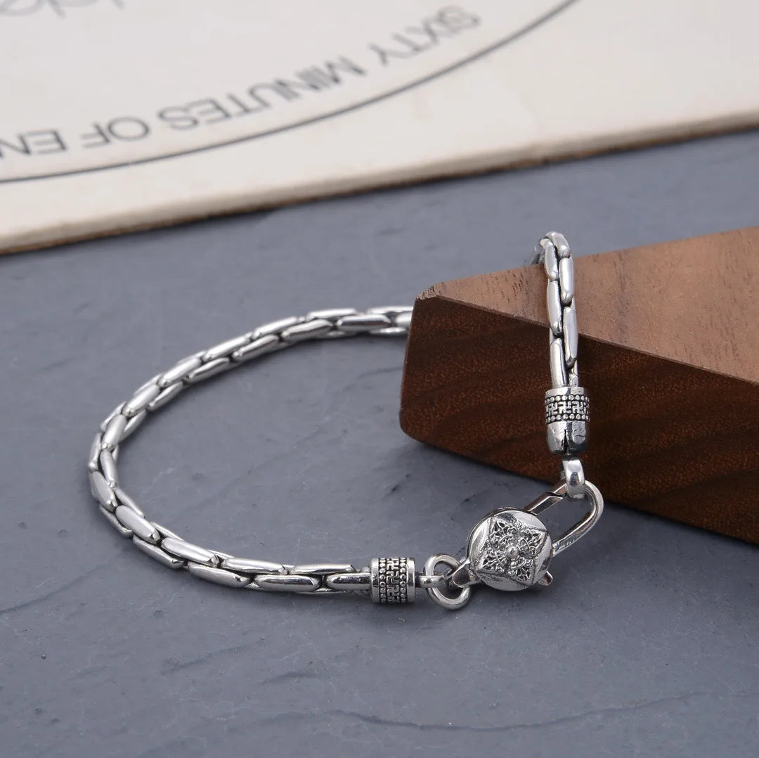Bracelet Vajra Mantra Homme en Argent S925 - vue de profil 14