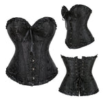 Sage Green Victorian Jacquard Corset - Vignette | Steampunk Store