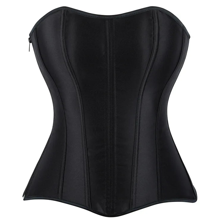 Damen-Korsett aus einfarbigem Satin – 5 Farben - Detail 48