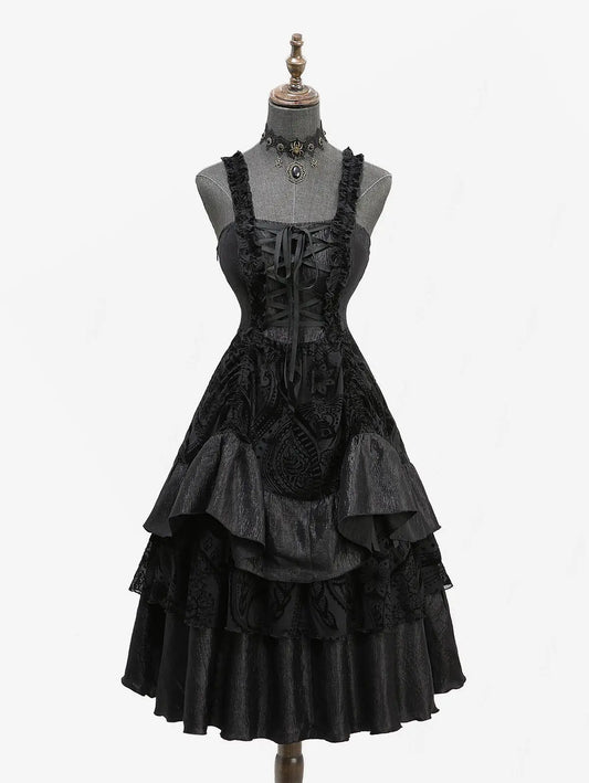 Robe Gothique Nocturne à Volants