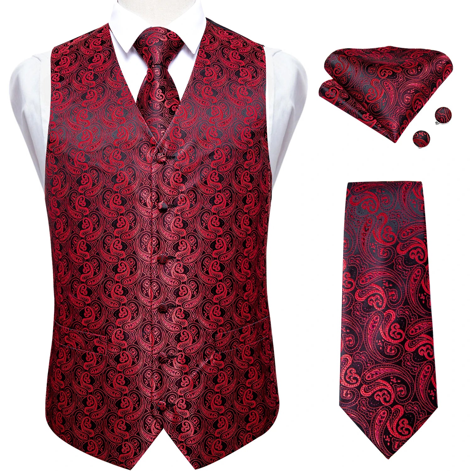Gilet Paisley Homme - Jacquard Coloré - détail 18