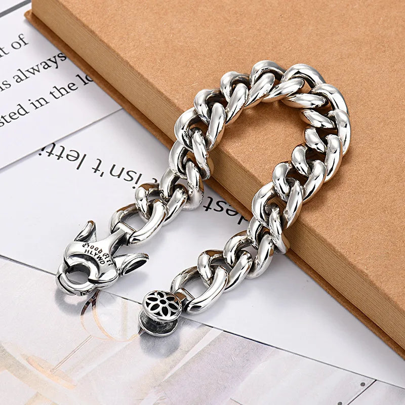 Bracelet Cubain Fleur de Cerisier en Argent S925 - vue générale 9