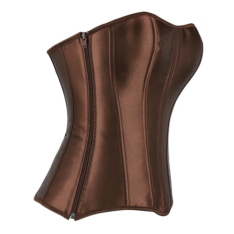 Damen-Korsett aus einfarbigem Satin – 5 Farben - Detail 32