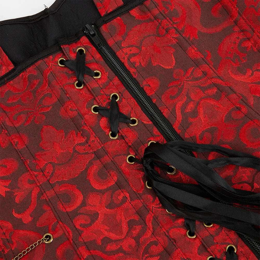Espartilho de Pirata com Alças em Jacquard - detalhe 7