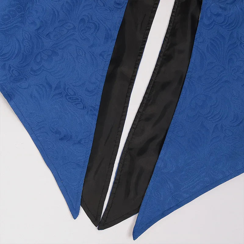 Redingote Bleue Homme - Broderies Or Victoriennes - détail 12