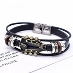 Bracelet Guitare Punk Rock en Similicuir - Vignette | Steampunk Store