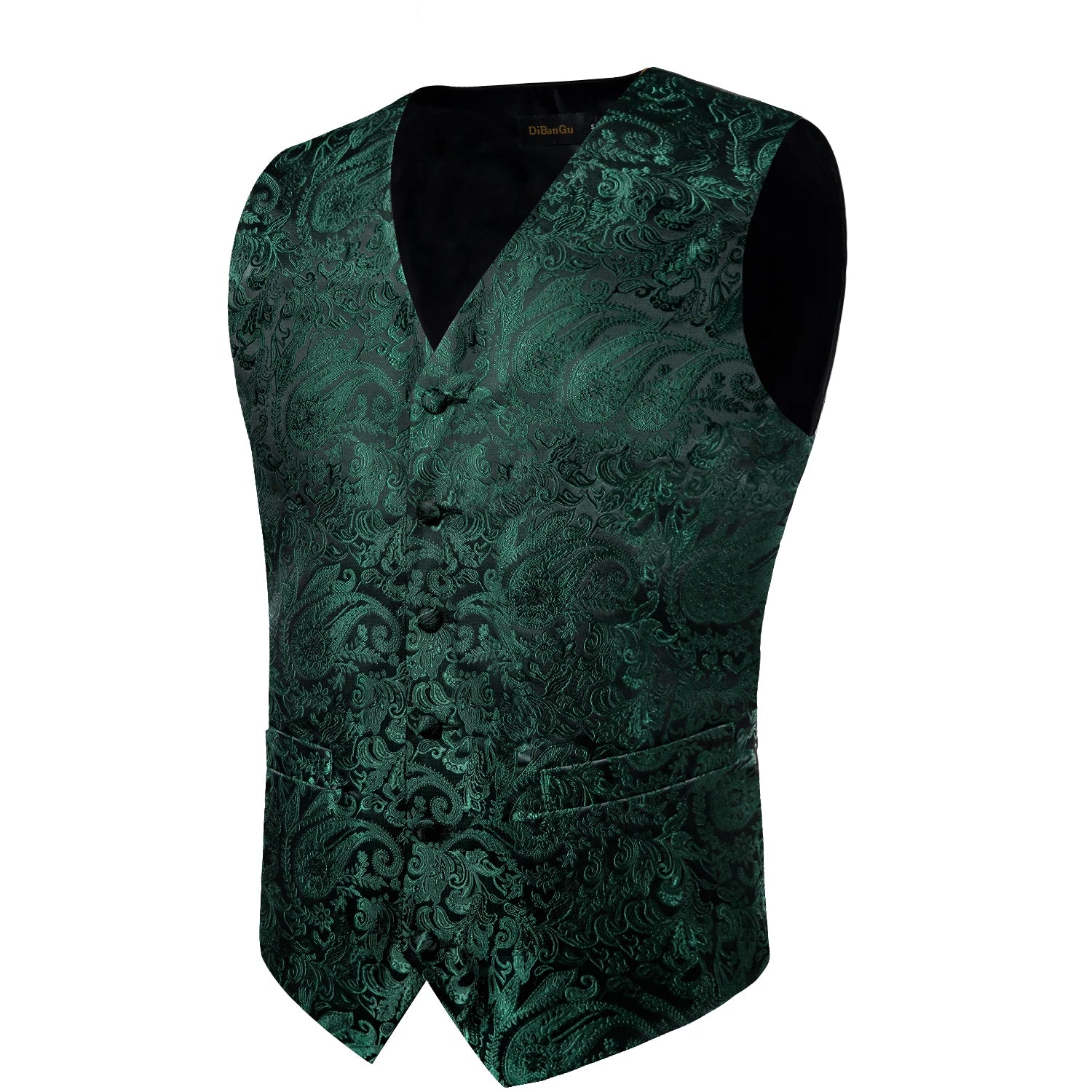Gilet Jacquard Vert Émeraude Homme - détail 5