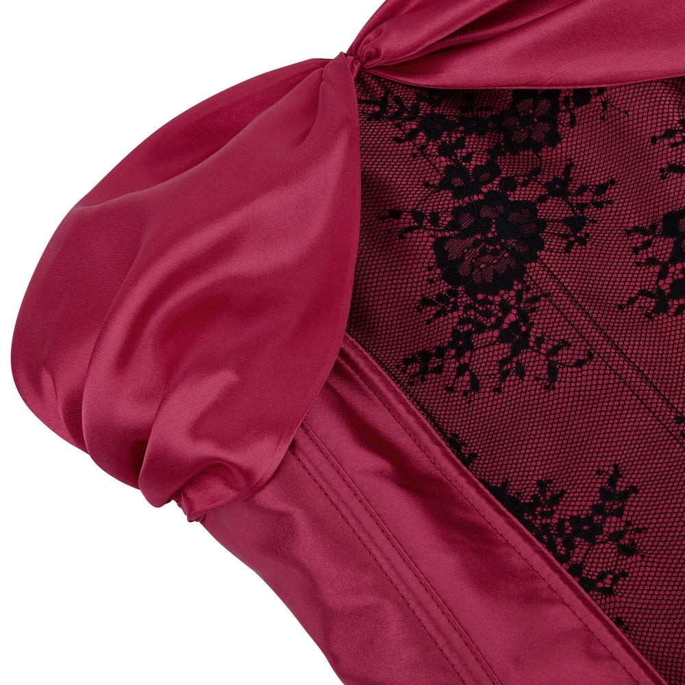 Corset Victorien Satin et Dentelle - 4 Couleurs - détail 4