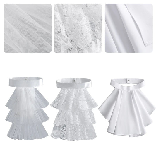 Col Jabot Femme Détachable - Volants Victoriens en Dentelle