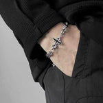 Bracelet Croix Gothique Homme en Acier - Vignette | Steampunk Store