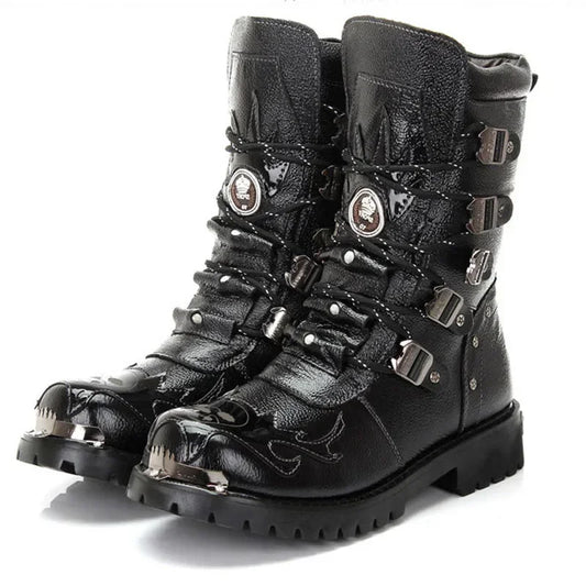 Botas Moto Steampunk Homem - Fivelas Punk