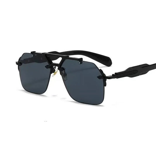 Men's Rimless Glasses - Retro Double Bridge