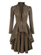 Manteau Léger Femme Steampunk - Rayé à encolure