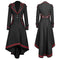 Trench Militaire Victorien Femme - Asymétrique Liserés Rouges Boutons Argent