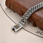 Bracelet Lion et Rotin Homme en Argent S925 - Vignette | Steampunk Store
