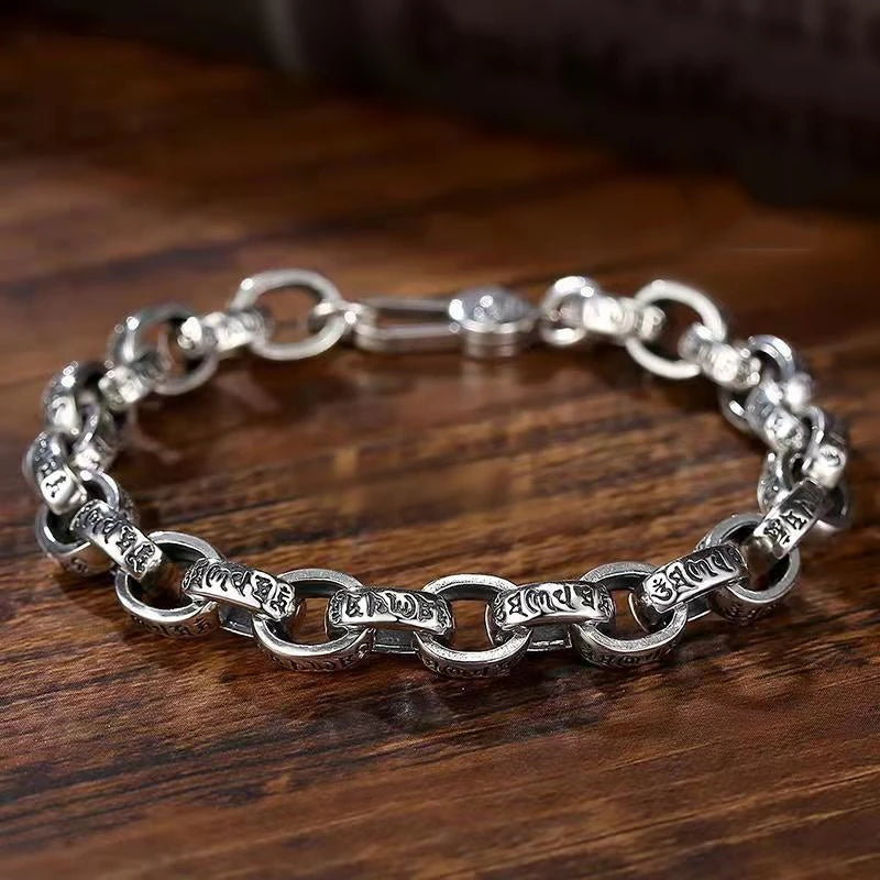 Bracelet Vajra Gravé Homme en Argent S925 - vue générale 9