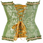 Sage Green Victorian Jacquard Corset - Vignette | Steampunk Store
