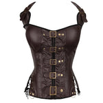 Espartilho Steampunk Halter em Pele Sintética - Vignette | Steampunk Store