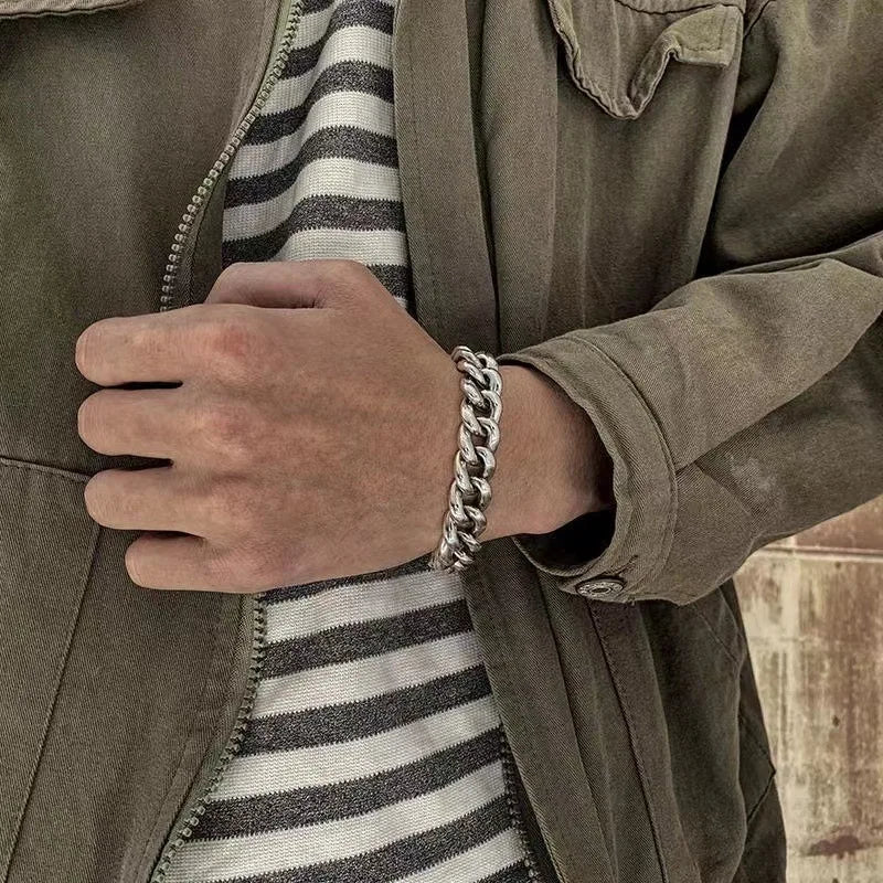 Bracelet Cubain Fleur de Cerisier en Argent S925 - vue de profil 14