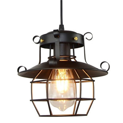 Suspension Cage Industrielle Steampunk - Noir