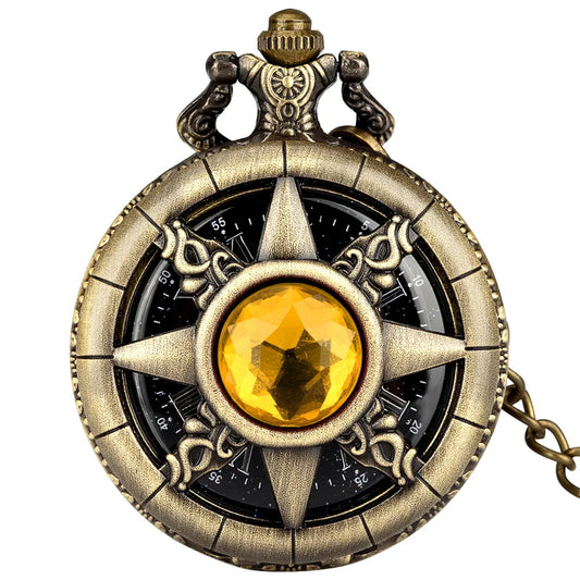 Montre a Gousset steampunk - soleil étoilé en bronze