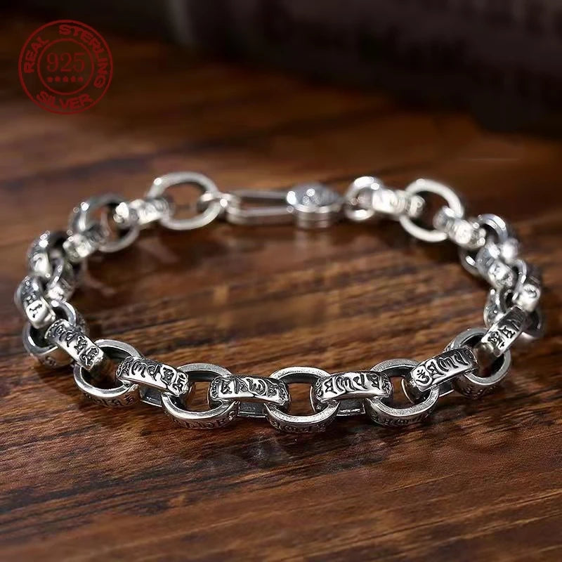 Bracelet Vajra Gravé Homme en Argent S925 - vue générale 1