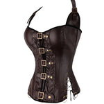 Espartilho Steampunk Halter em Pele Sintética - Vignette | Steampunk Store