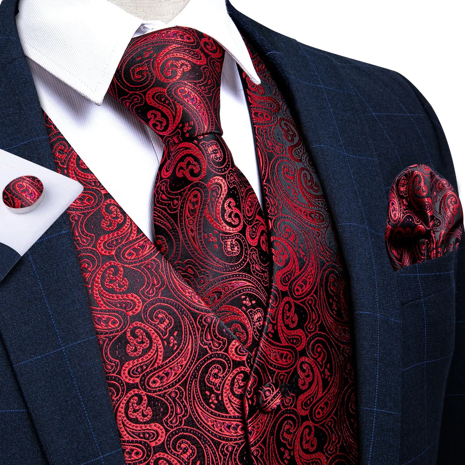 Gilet Paisley Homme - Jacquard Coloré - détail 9