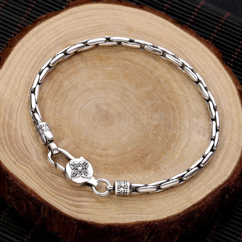 Bracelet Vajra Mantra Homme en Argent S925 - vue du fermoir 19