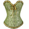 Sage Green Victorian Jacquard Corset - main view