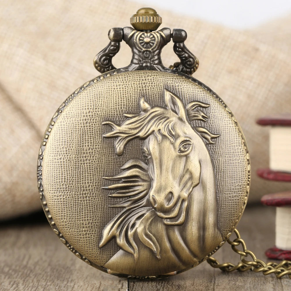 Montre à gousset cheval vintage en bronze — Stallion - Photo 7