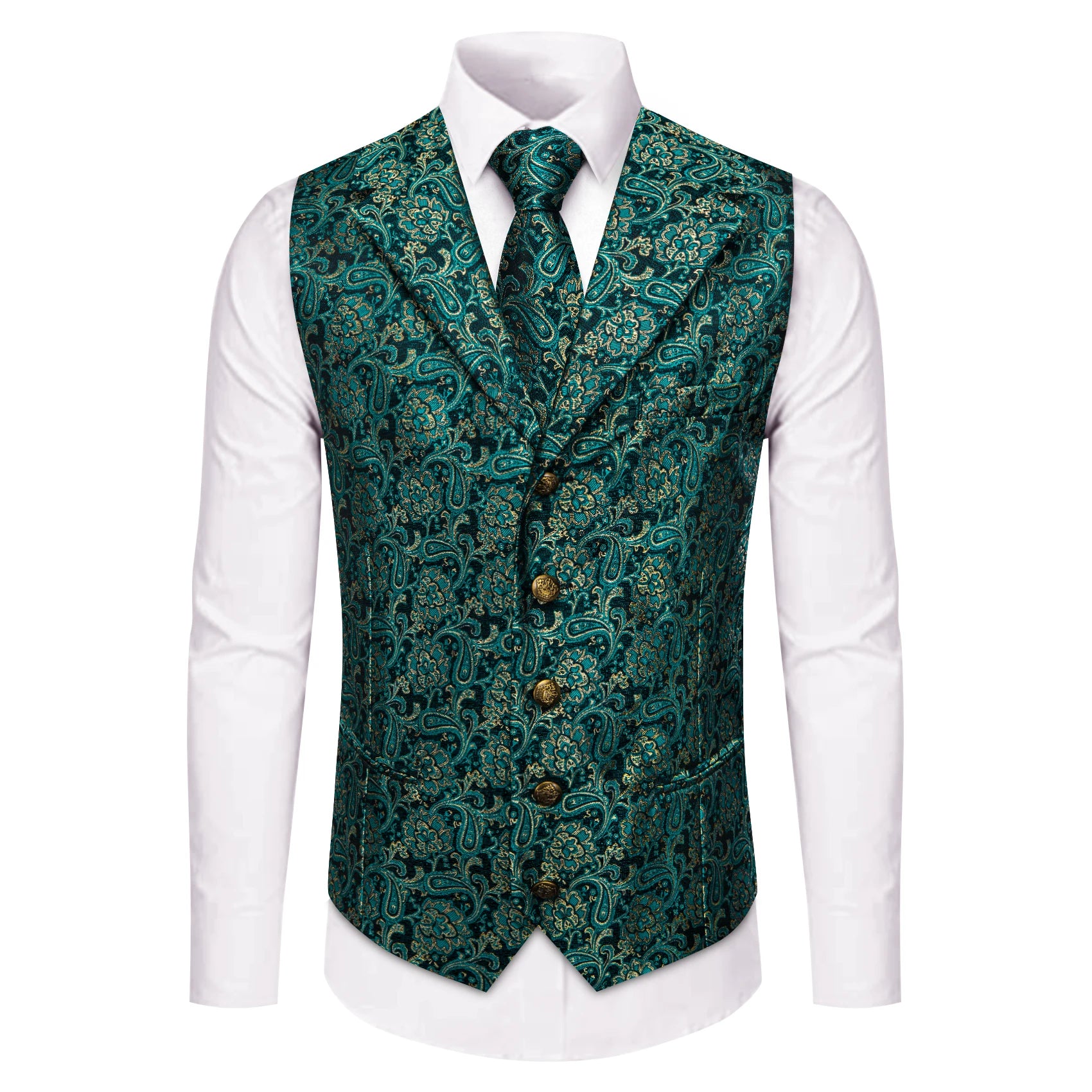 Gilet Paisley Homme à Revers - Dandy Victorien - détail 15