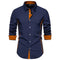 Men's Steampunk Shirt - Copper Contrast Collar