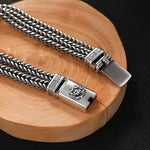 Bracelet Lion Tressé Homme en Argent S925 - Vignette | Steampunk Store