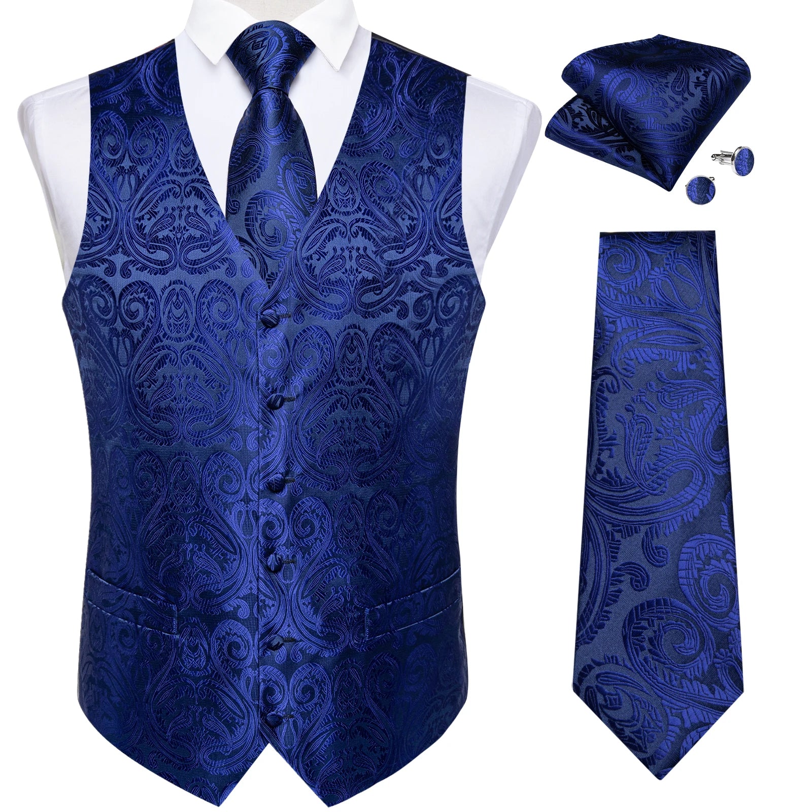 Gilet Paisley Homme - Jacquard Coloré - détail 27