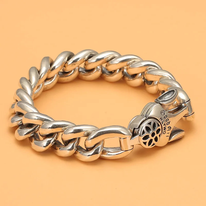 Bracelet Cubain Fleur de Cerisier en Argent S925 - détail du motif 2