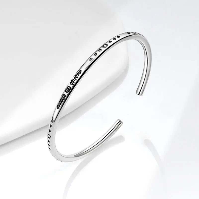 Bracelet Plume Homme Réglable en Argent S925 - détail du motif 2