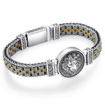 Bracelet Lion et Rotin Homme en Argent S925 - Vignette | Steampunk Store