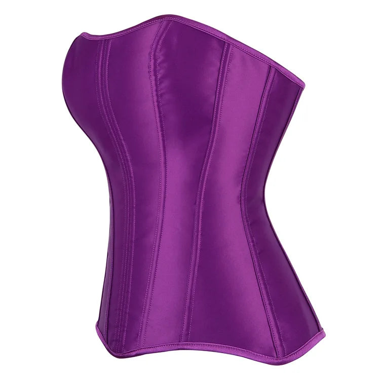 Damen-Korsett aus einfarbigem Satin – 5 Farben - Detail 41