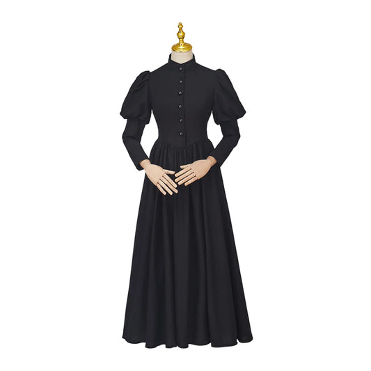 Robe de Deuil Victorienne 1880 - Élégance Gothique