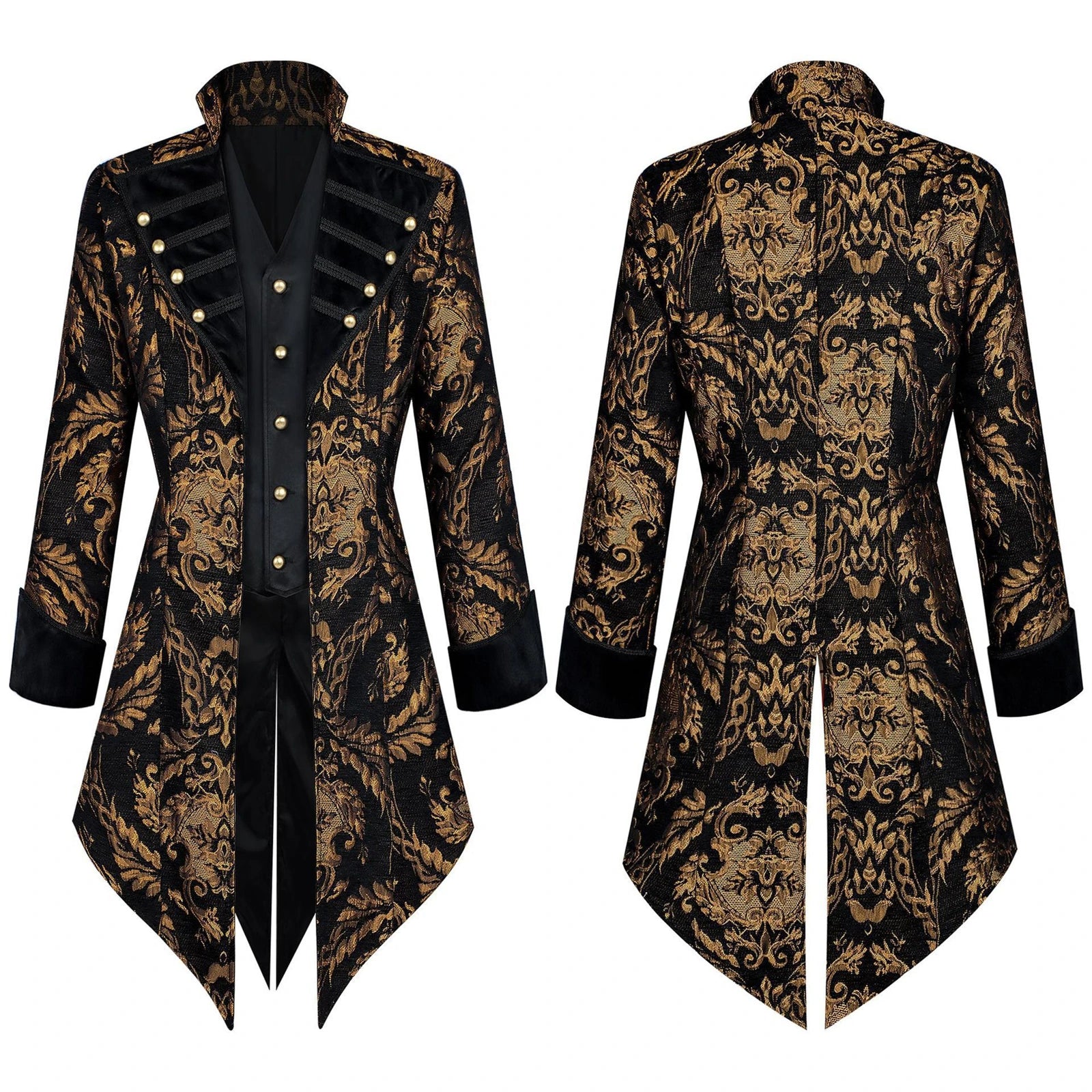 Redingote Brocart Homme - Style Militaire Gothique - détail 3
