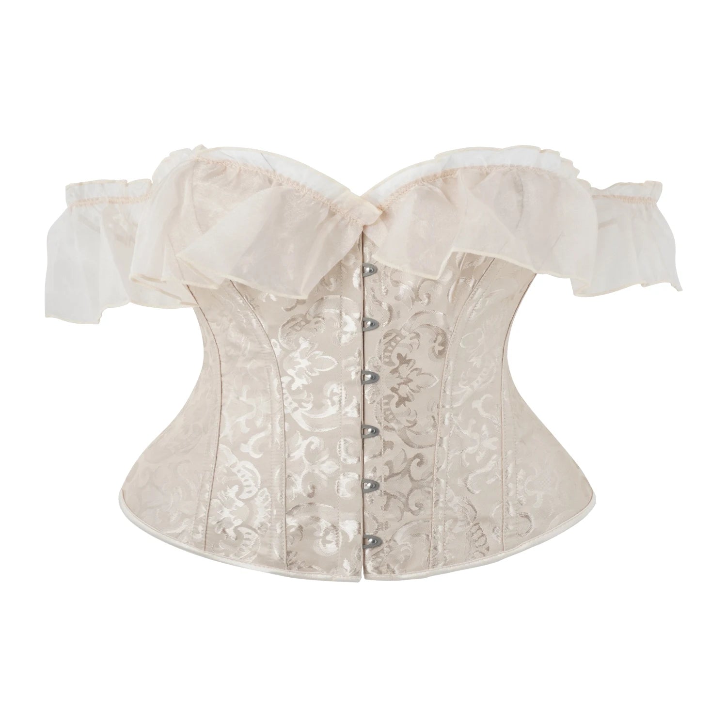 Beige Bardot Corset with Ruffles - detail 9
