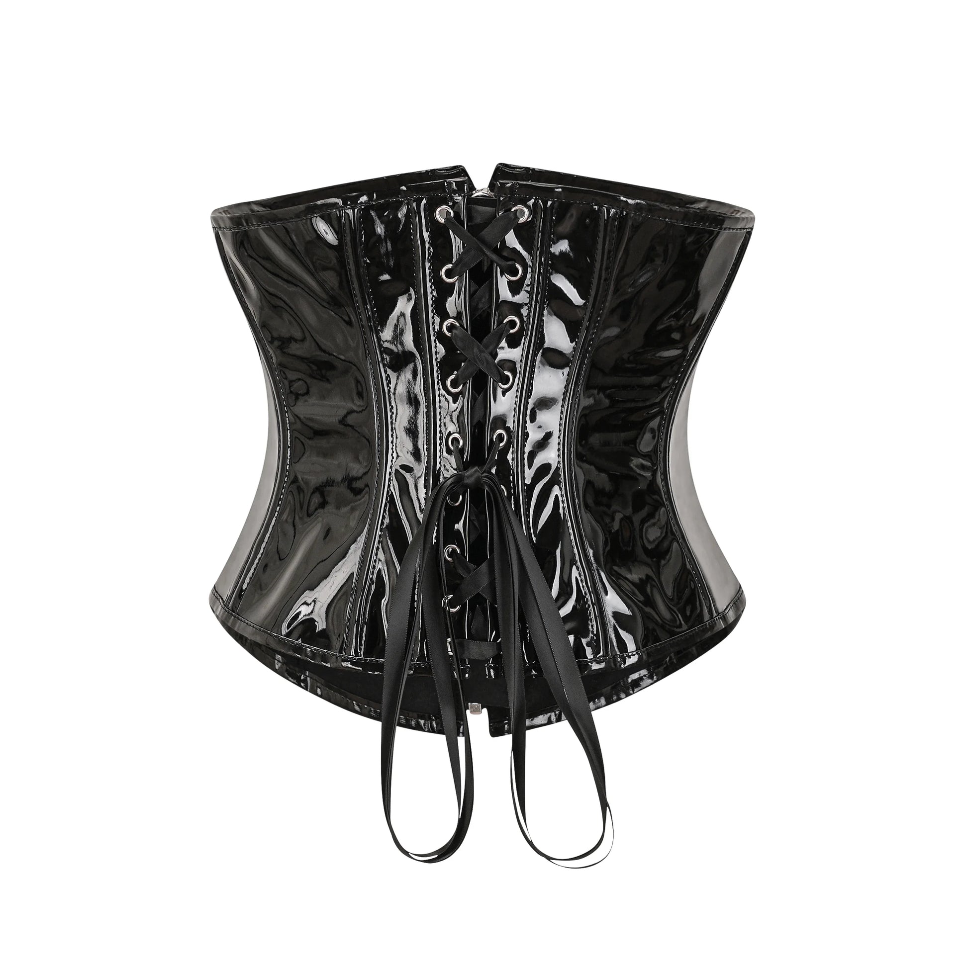 Corsé Punk de PVC con Hebillas - Negro o Rojo - detalle 2