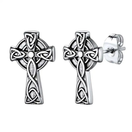 Boucles d’oreilles Croix Celtique Inox – Clous