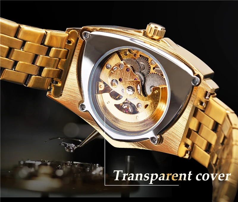 Montre Squelette Triangulaire Homme Bracelet Acier - vue 11