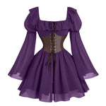 Robe Renaissance Médiévale Femme — Manches Longues Princesse à Taille Cintrée - Vignette | Steampunk Store