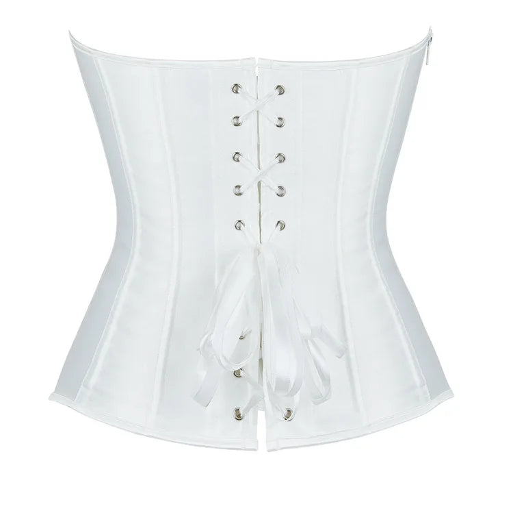 Damen-Korsett aus einfarbigem Satin – 5 Farben - Detail 4